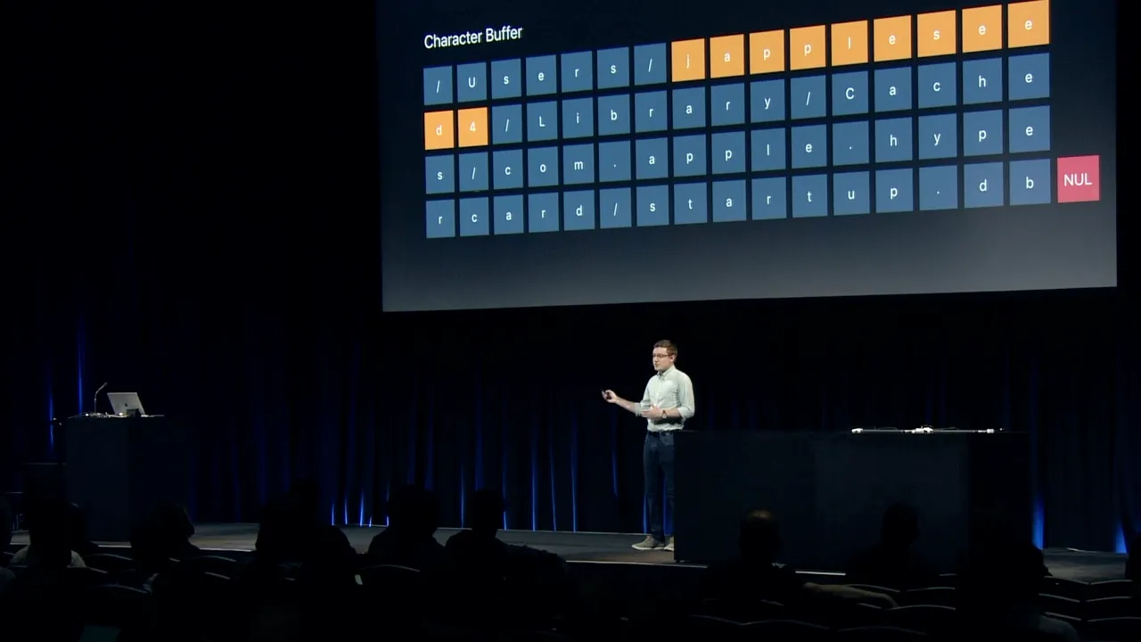 Photo of the author presenting on stage.